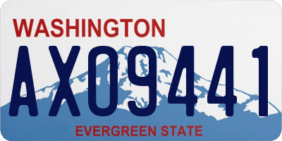 WA license plate AXO9441