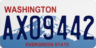WA license plate AXO9442
