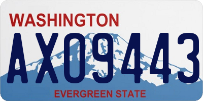 WA license plate AXO9443