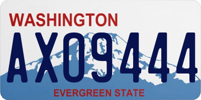 WA license plate AXO9444
