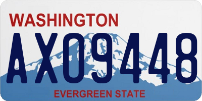 WA license plate AXO9448