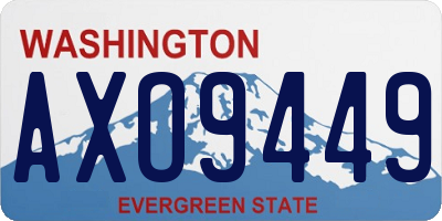 WA license plate AXO9449
