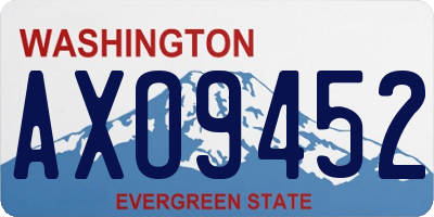 WA license plate AXO9452