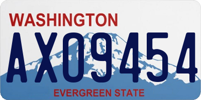 WA license plate AXO9454