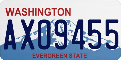 WA license plate AXO9455