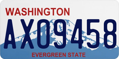 WA license plate AXO9458