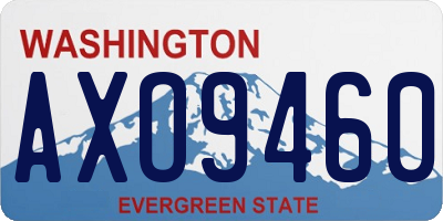 WA license plate AXO9460