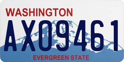 WA license plate AXO9461