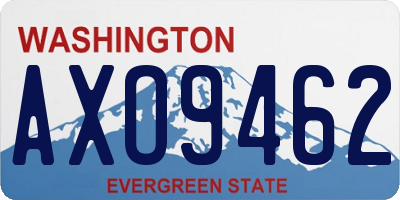 WA license plate AXO9462