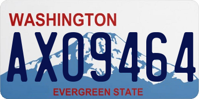 WA license plate AXO9464