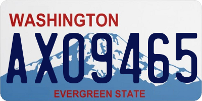 WA license plate AXO9465