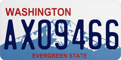 WA license plate AXO9466