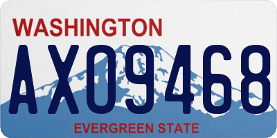 WA license plate AXO9468