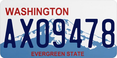 WA license plate AXO9478