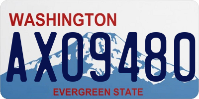 WA license plate AXO9480