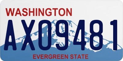 WA license plate AXO9481