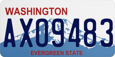 WA license plate AXO9483