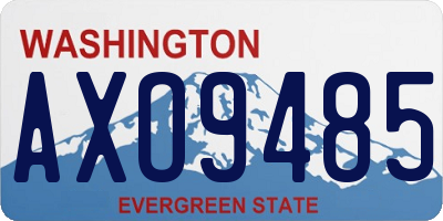 WA license plate AXO9485