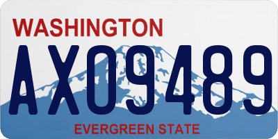 WA license plate AXO9489