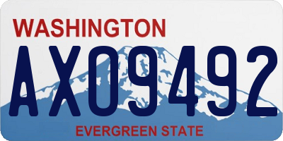 WA license plate AXO9492