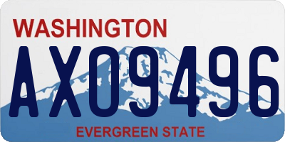 WA license plate AXO9496
