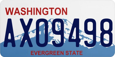 WA license plate AXO9498