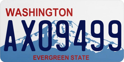 WA license plate AXO9499