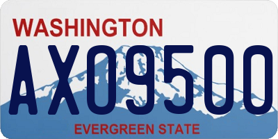 WA license plate AXO9500