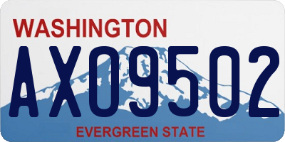 WA license plate AXO9502