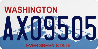 WA license plate AXO9505