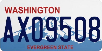 WA license plate AXO9508