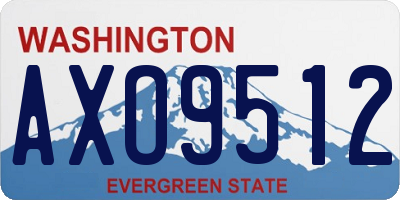 WA license plate AXO9512