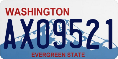 WA license plate AXO9521