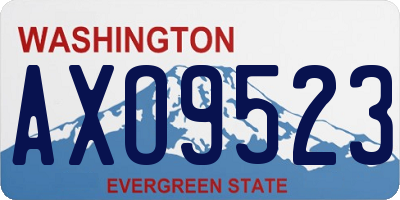 WA license plate AXO9523