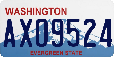 WA license plate AXO9524