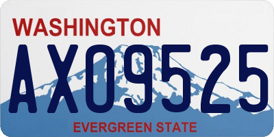 WA license plate AXO9525