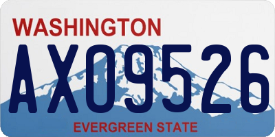 WA license plate AXO9526