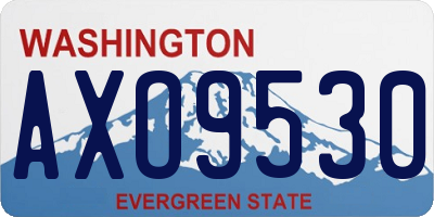 WA license plate AXO9530