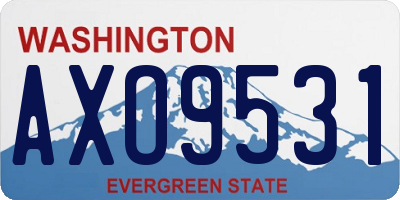 WA license plate AXO9531