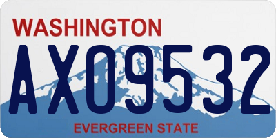 WA license plate AXO9532