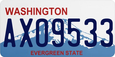 WA license plate AXO9533