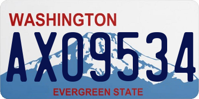 WA license plate AXO9534