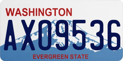 WA license plate AXO9536