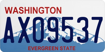 WA license plate AXO9537