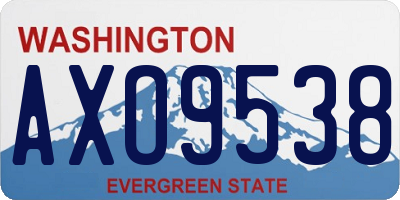 WA license plate AXO9538