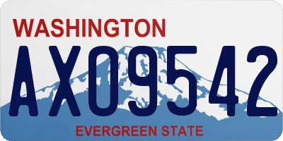 WA license plate AXO9542