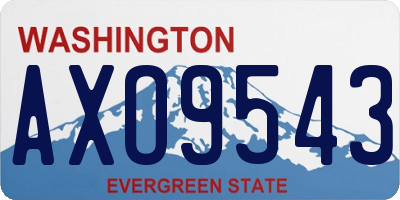 WA license plate AXO9543