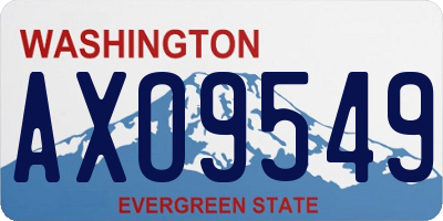 WA license plate AXO9549