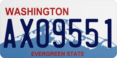 WA license plate AXO9551