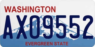 WA license plate AXO9552
